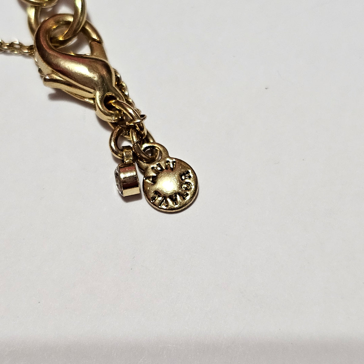 Ann Taylor Two Tone Silver Gold Mesh Chain Tassel Pendant Necklace