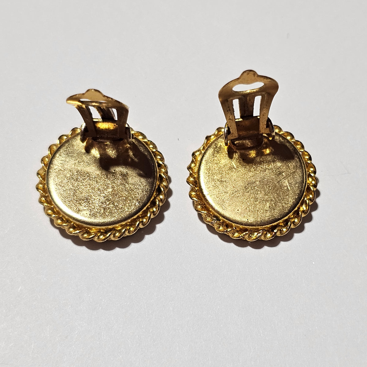 Micro Mosaic Button Clip-on Earrings Vintage Italian Yellow Bouquet Spring