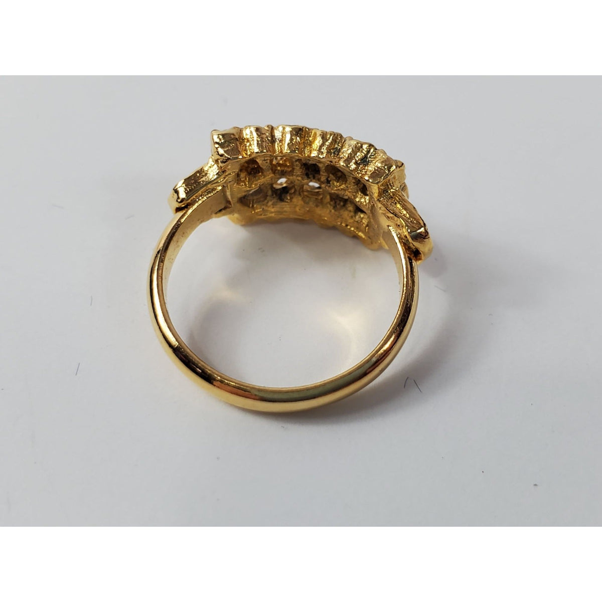 Vintage Majesty Princess Gold-tone Cubic Zirconia Stacked Ring Size 5.5