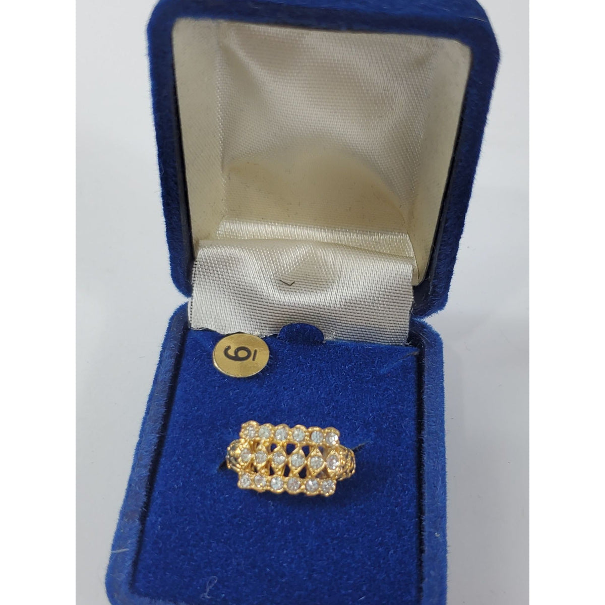 Vintage Majesty Princess Gold-tone Cubic Zirconia Stacked Ring Size 5.5
