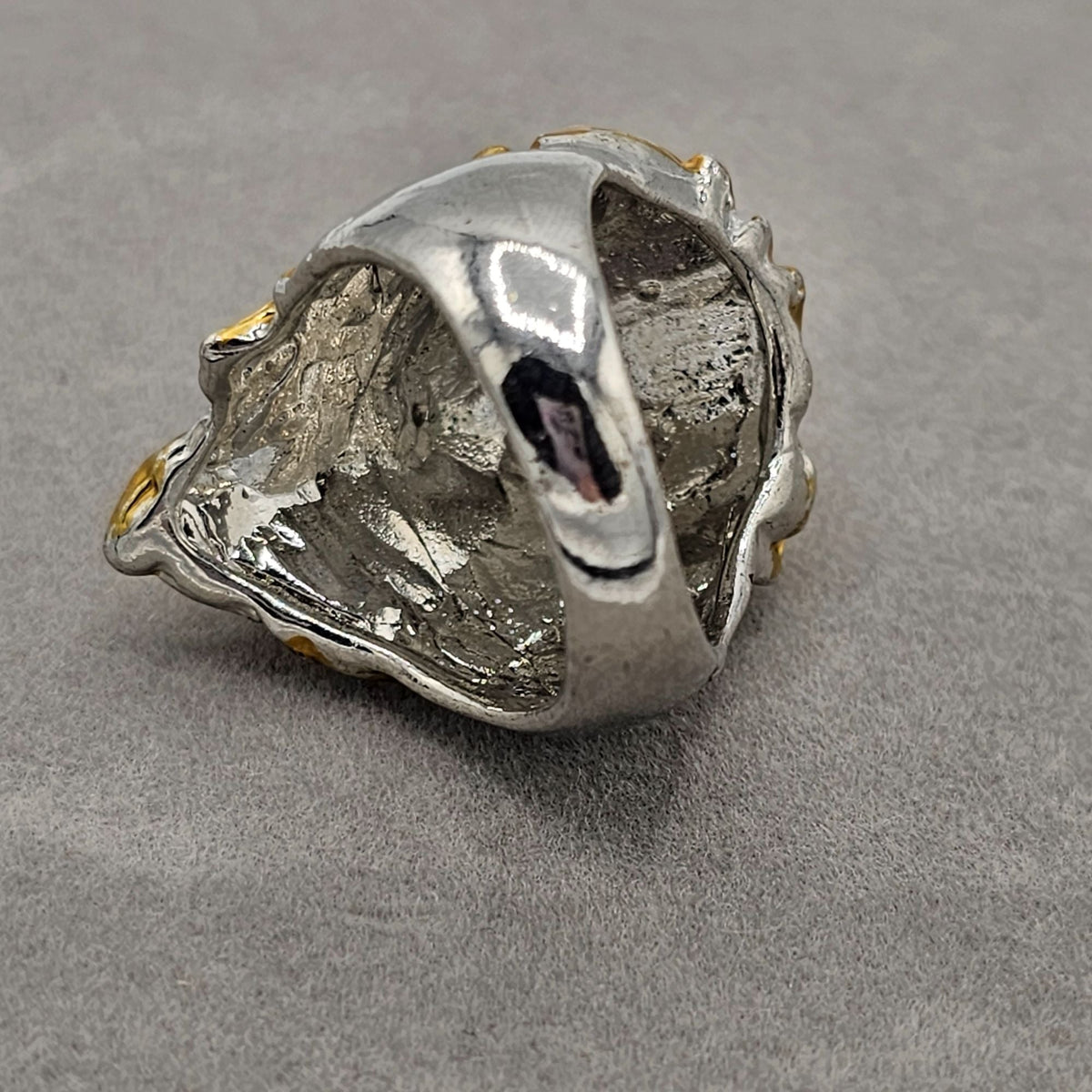 Lions Head Mane Silver Gold Tone Men's Fashion Ring Size 11.5