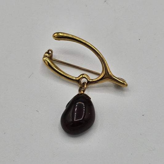 (668) Wishbone Brooch Perfect for Thanksgiving