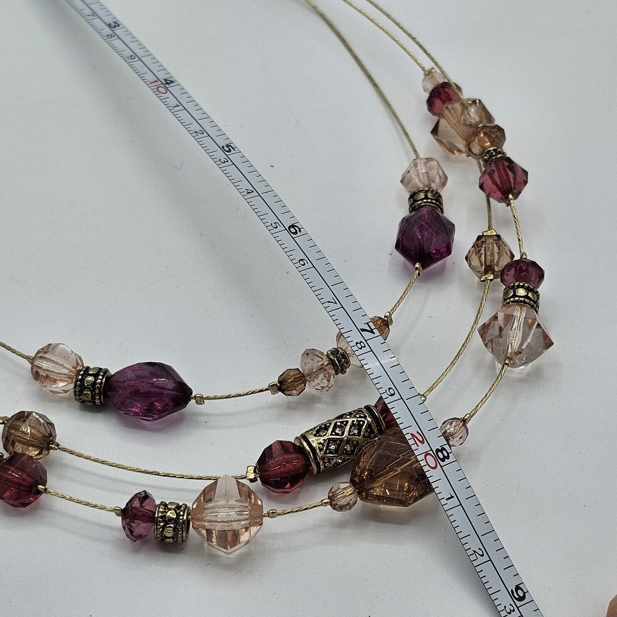 (689) NAPIER Designer Fashion Gold Wire Strands Faceted Beads Rondelles Necklace