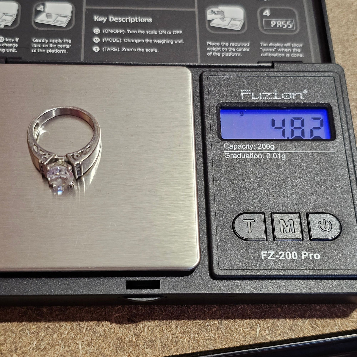 (721) Sterling Silver Oval Cubic Zirconia Ring Side Accents 925 Elegant Design