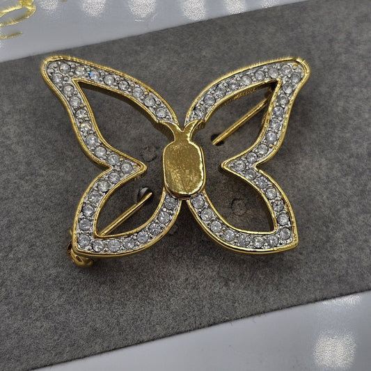 (683) Butterfly Rhinestone Brooch Pin Big Statement Flower Animal Insect NOS