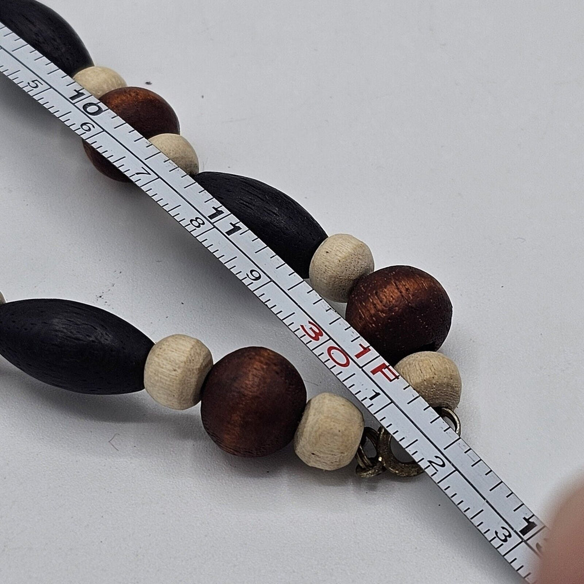 African Handmade Round Wood Beaded Animals Brown Necklace Statement