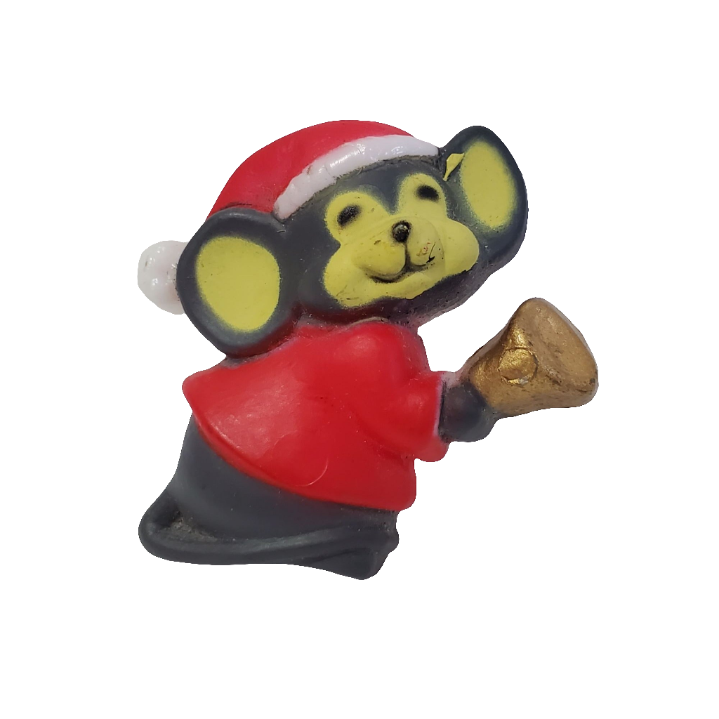 Vintage Holiday Cute Mouse Brooch Pin Christmas Holiday