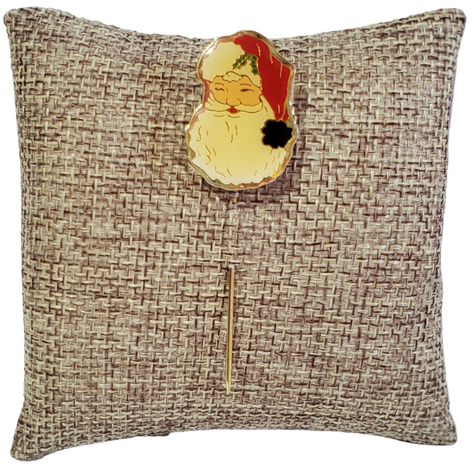 Vintage Gold-tone Santa Claus Hat Stick Pin Christmas Holiday