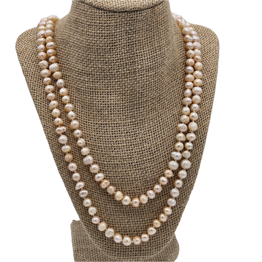 Beautiful Pink Girly Genuine Hand Knotted Pearl's Vintage Retail 300.00 Coquette