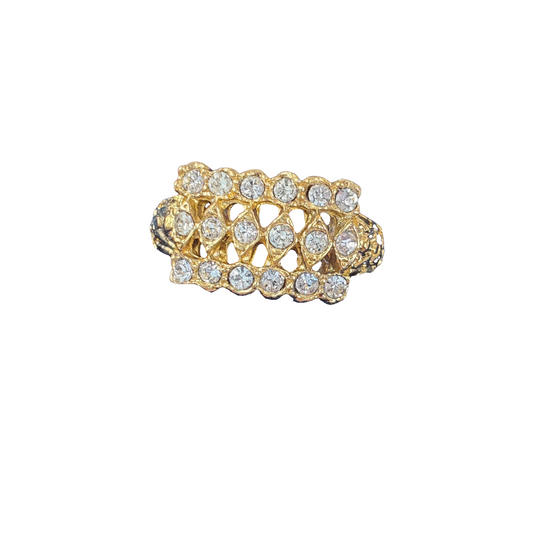 Vintage Majesty Princess Gold-tone Cubic Zirconia Stacked Ring Size 5.5