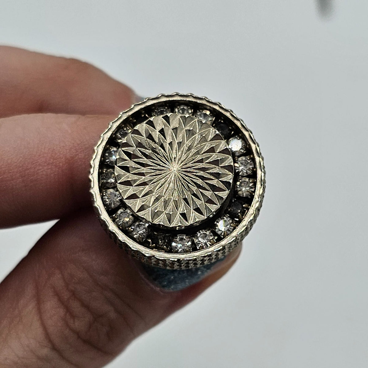 Vintage Silver-tone Di Gino Diamond Cut Cuff Links and Tie Tack Original Box