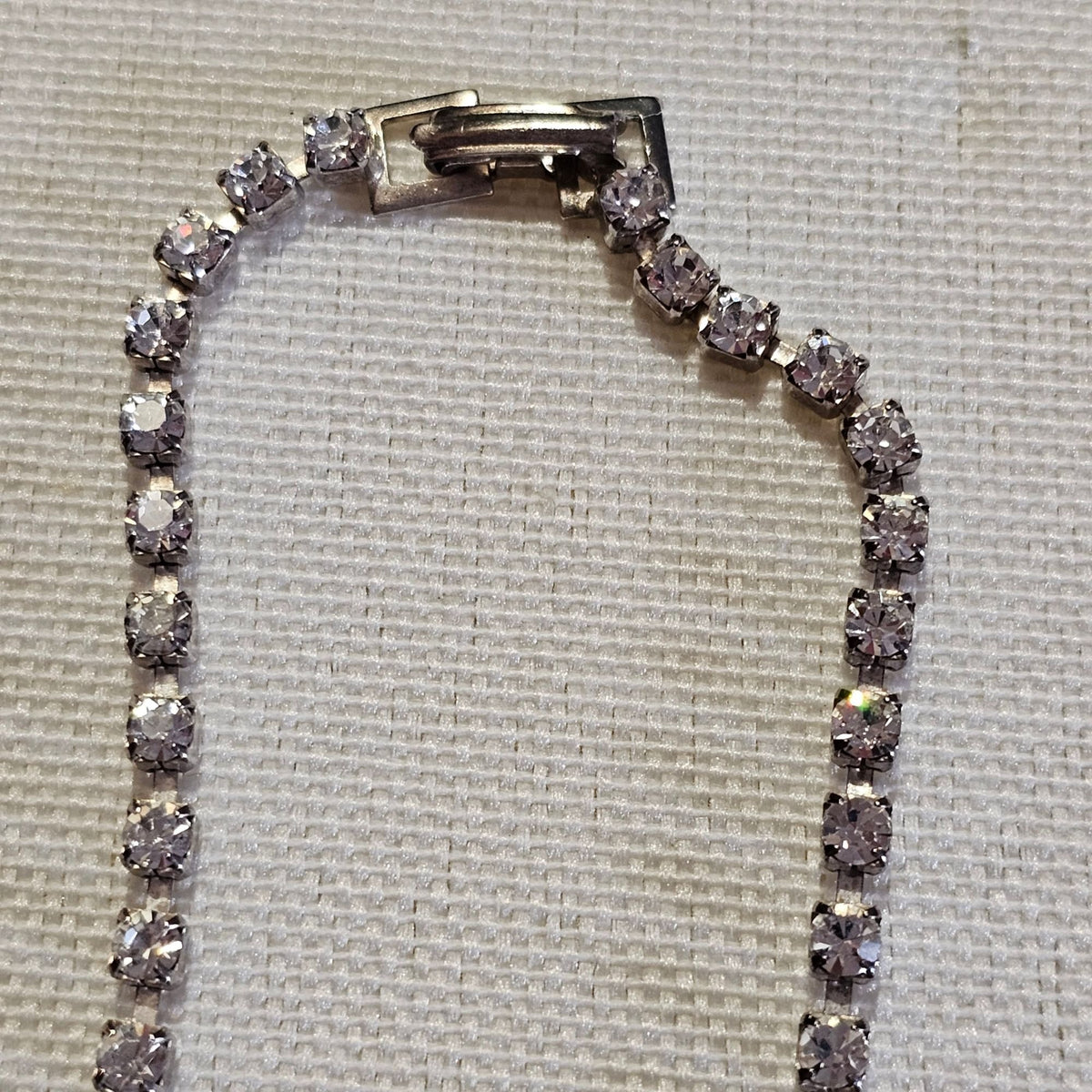 (681) V Shaped Clear Black Rhinestone Necklace Vintage Dainty Whimysgoth