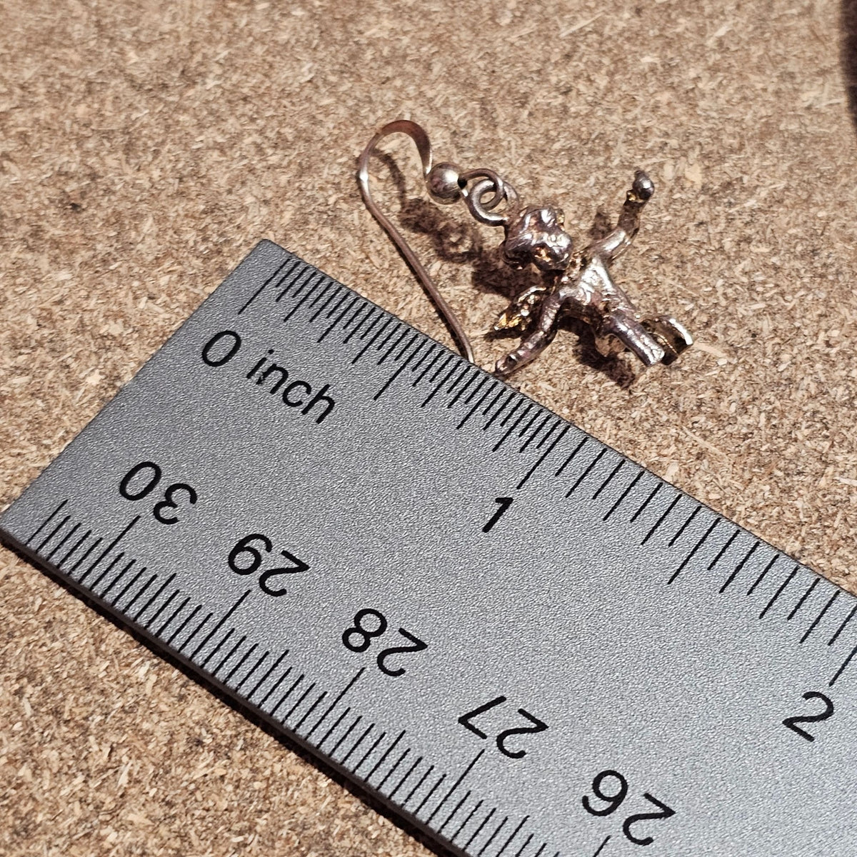(714) Vintage Sterling Silver Angel Cherub Dangle Earrings 4.3 Grams Pierced Hooks