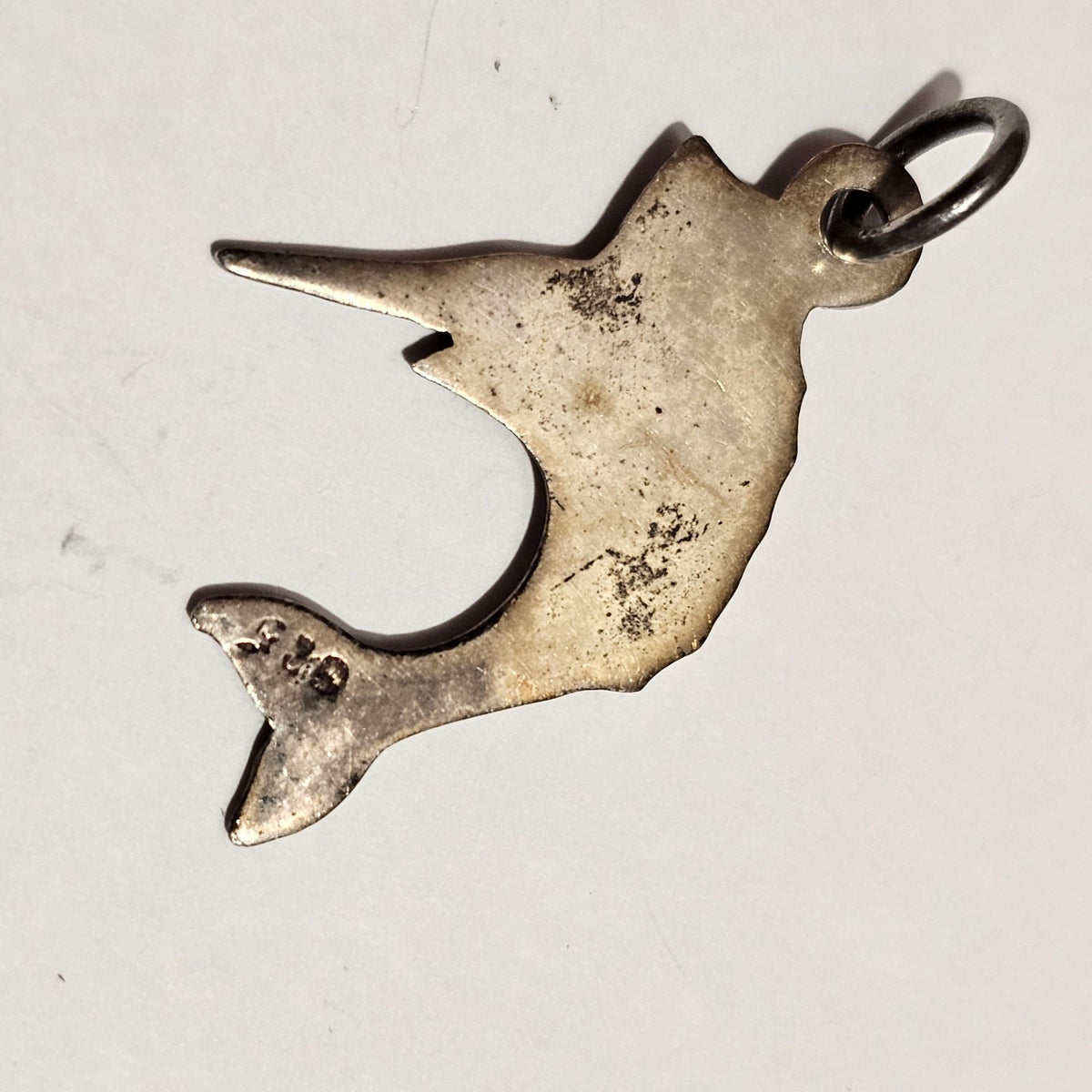 (715) Sterling Silver Vintage Swordfish Pendant Charm 2.85g