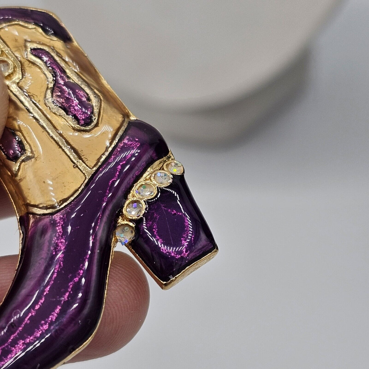 (684) Western Mates Cowboy Boot Purple Enamel Pin Brooch Shiny