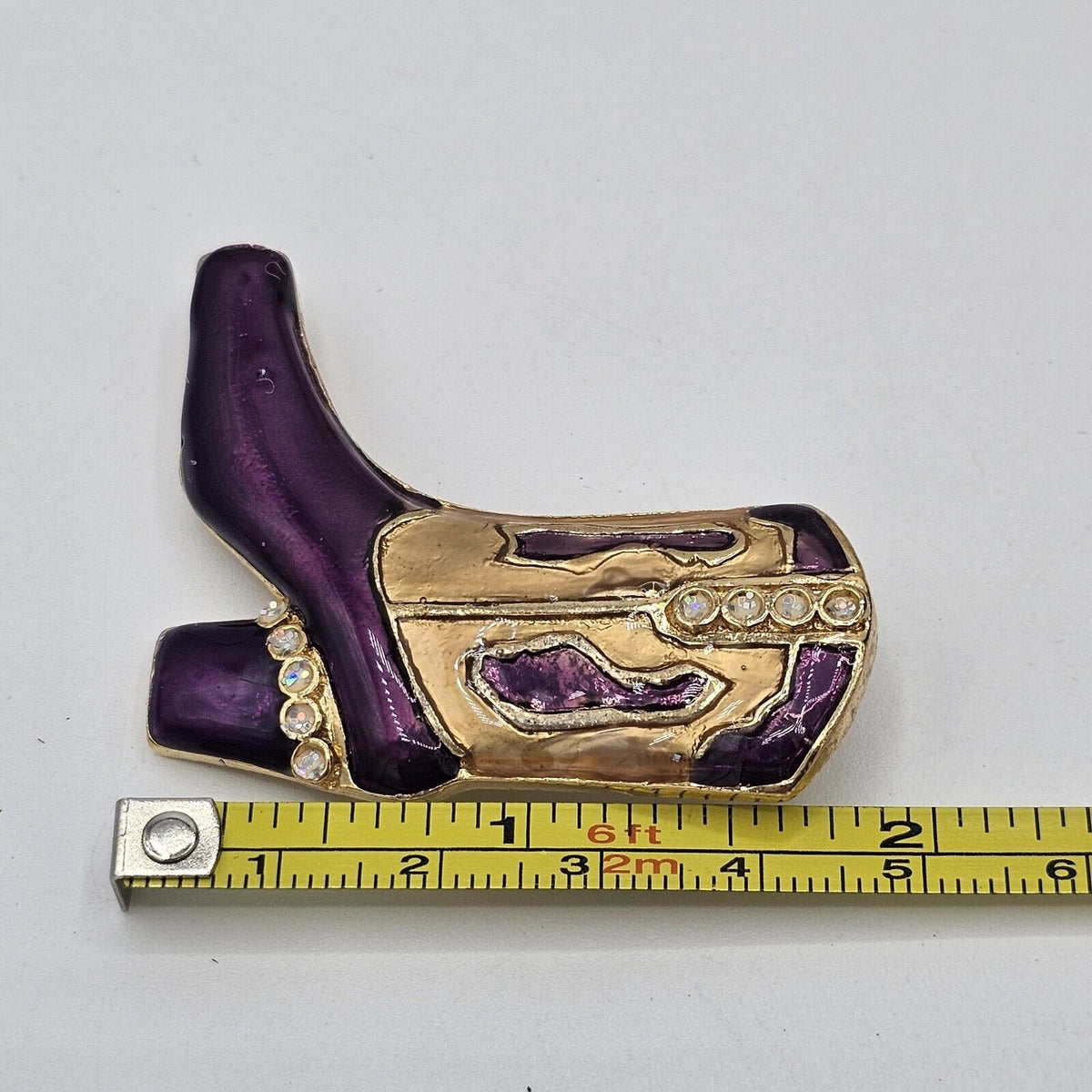 (684) Western Mates Cowboy Boot Purple Enamel Pin Brooch Shiny