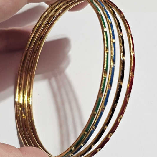 (702) Stackable Bangles Set of 4 Multiple Colored